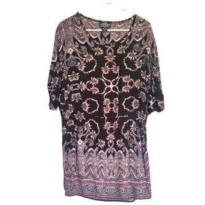 Angie l Boho slouchy, flowy tunic dress with elastic waist